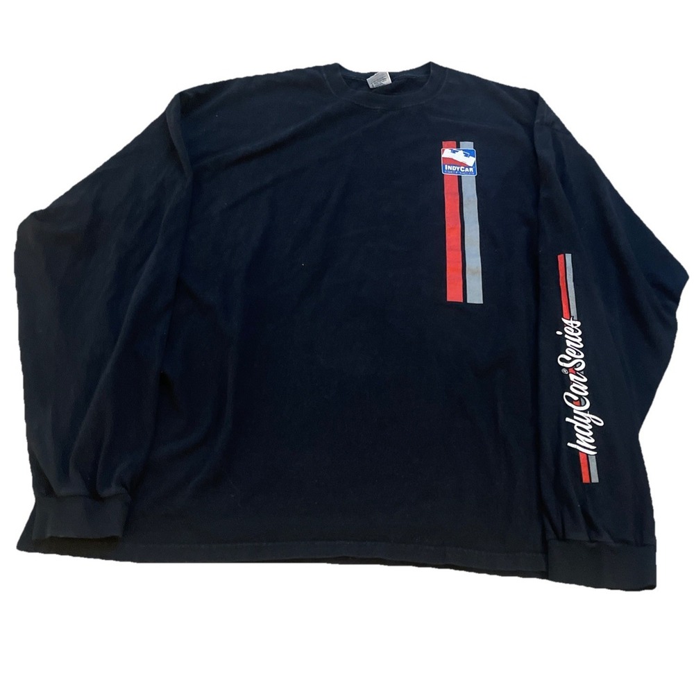 Vintage Indy Car Series Graphic Print T Shirt Men's 3X Black Anvil Long Sleeve
